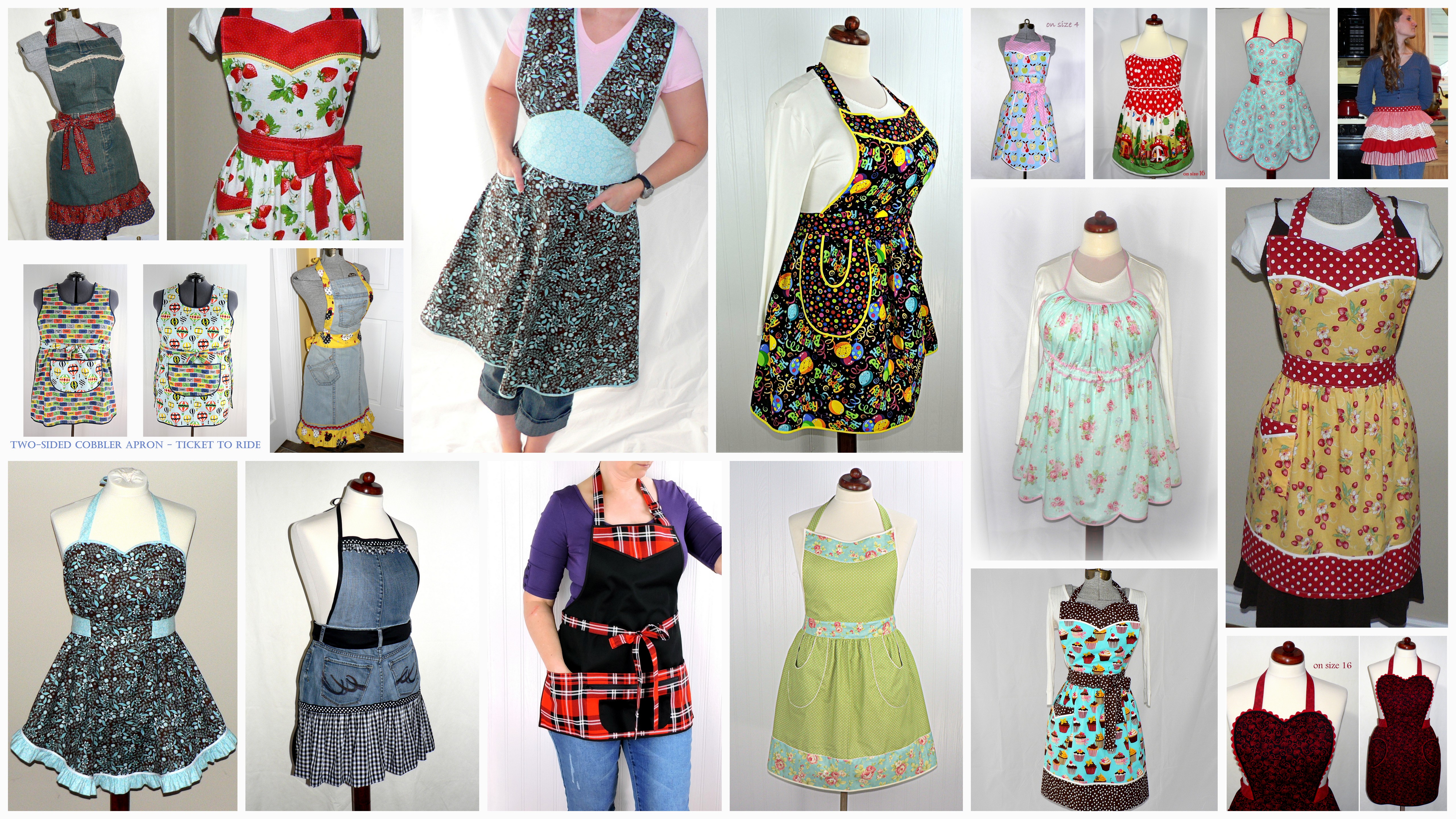 Laurie's Gifts apron pattern development photo collage