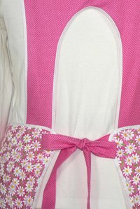 Retro 50s Smock (Daisies and Pin-dots in Pink) hostess apron, H-back style doesn't touch the neck, handmade after order XS to 5X Plus Size