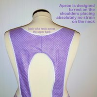 Lavender Petite Damask Retro 50s Smock Apron, relaxed fit "H-back" doesn't touch neck, made to order XS - 4X  w/ pocket options, OOP fabrics