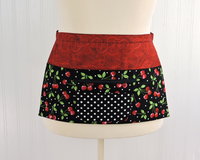 Black Cherries Multi-Pocket Apron with zipper, great for teachers, gardeners, servers, made after order in 2 sizes