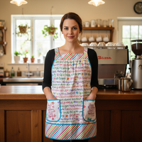 Girl Power Pinafore with no ties, relaxed fit smock with pockets, rainbow script words of empowerment, READY TO SHIP fits L/XL/2X