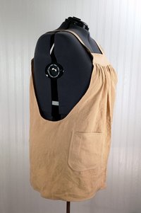 Natural (TAN) Washed Linen Pinafore Apron with no ties, 100% flax linen relaxed fit smock with pockets, handmade after order XS - 5X