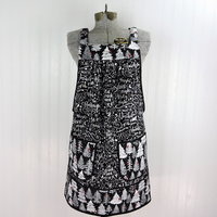 Silent Night Holiday Script Pinafore with no ties, Relaxed Fit Smock with pockets, smallest size fits XS/S/M, Christmas apron ready to ship now
