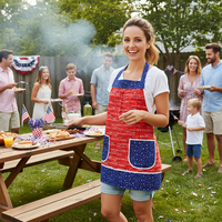 We the People Patriotic Pinafore Apron with no ties, 4th of July smock apron with pockets made-to-order XS to 5X