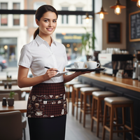 Coffee Time multi-pocket apron with zipper pocket Waitress- Vendor- Teacher- Barista- Farmers Market- Groomer 2 sizes