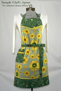 Customized Classic Chef Apron (choose your own fabrics) theme party hostess apron, traditional "one size fits most" style