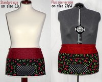 Black Cherries Multi-Pocket Apron with zipper, great for teachers, gardeners, servers, made after order in 2 sizes