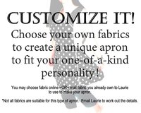 Customized Classic Chef Apron (choose your own fabrics) theme party hostess apron, traditional "one size fits most" style