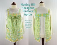 Notting Hill Hexagons Pinafore with no ties, relaxed fit smock with pockets,  XS to 5X