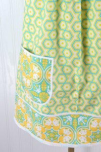 Notting Hill Hexagons Pinafore with no ties, relaxed fit smock with pockets,  XS to 5X