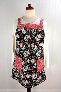 XS - 5X Plus Size Cookies for Santa Pinafore with no ties, relaxed fit smock with pockets, Christmas Apron