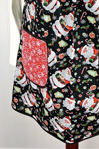 XS - 5X Plus Size Cookies for Santa Pinafore with no ties, relaxed fit smock with pockets, Christmas Apron