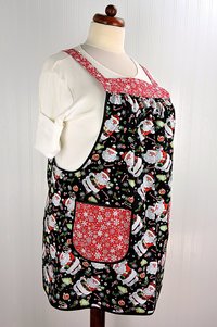 XS - 5X Plus Size Cookies for Santa Pinafore with no ties, relaxed fit smock with pockets, Christmas Apron