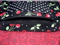 Black Cherries Multi-Pocket Apron with zipper, great for teachers, gardeners, servers, made after order in 2 sizes