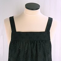 Black Eyelet Pinafore Apron with no ties, relaxed fit smock with pockets, XS - 5X made to order, lightweight and airy cover-up