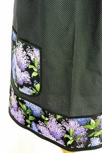 SHIPS FAST ~ Lilac Pindot Pinafore Apron with no ties, relaxed fit smock with pockets, spring floral apron fits L/XL/2X, ready to ship