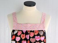 SHIPS FAST~ Sugar Cookie Pinafore Apron, relaxed fit smock with pockets fits L/XL/2X, pretty baking apron ready to ship
