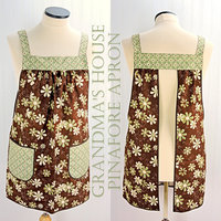 SHIPS FAST~ Grandma's House Pinafore Apron with no ties, relaxed fit smock with pockets, standard size fits L-XL-2X, ready to ship