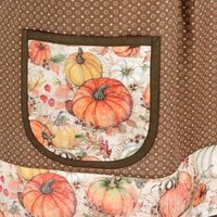Harvest Pumpkins Scrapbuster Pinafore with no ties, relaxed fit smock with pockets, fall apron, Susan Winget Harvest fabric, SHIPS FAST