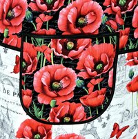 Paris Toile with Poppies Scrapbuster Pinafore Apron with no ties, relaxed fit smock with pockets, ready to ship fits L/XL/2X, SHIPS FAST