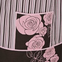 Stripes & Roses Pinafore with no ties, relaxed fit smock with pockets, one-of-a-kind apron fits L/XL/2X, ships fast