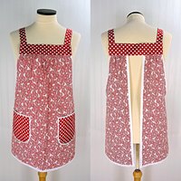 Starlight Mints Christmas Pinafore with no ties, relaxed fit smock with pockets, OOAK Xmas Apron, ready to ship fits L/XL/2X
