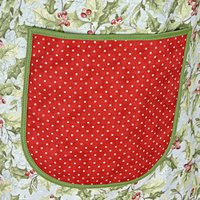 Susan Winget HOLLY Pinafore with no ties, relaxed fit smock with pockets, Lovely Xmas Hostess Apron, made to order XS to 5X plus size
