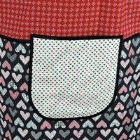 Flirty Hearts Scrapbuster Pinafore with no ties, relaxed fit smock with pockets for Valentine's Day, standard size L/XL/2X, SHIPS FAST