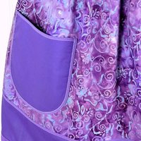 Purple BATIK Pinafore with no ties (straps go straight over the shoulders) relaxed fit smock apron with pockets fits 3X - 5X, ready to ship