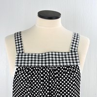 Black & White Scrapbuster Pinafore, relaxed fit smock with pockets, comfortable (doesn't touch neck) Standard Size (fits L/XL/2X) ships now