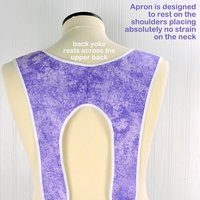 Retro 50s Smock (Daisies on Purple Pin-dots) hostess apron, H-back style doesn't touch the neck, handmade after order XS to 5X Plus Size