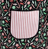 Peppermint Christmas Pinafore with no tie (straps go straight over shoulders) relaxed fit smock with pockets, made to order XS- 5X plus size