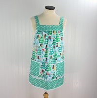 XS - 5X Gnome Wonderland Pinafore with no ties (straps go straight over the shoulders) relaxed fit smock with pockets, handmade to order
