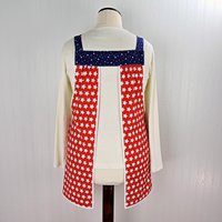 Independence Stars Pinafore with no ties (straps go straight over the shoulders) relaxed fit smock with pockets fits L/XL/2X, ready to ship