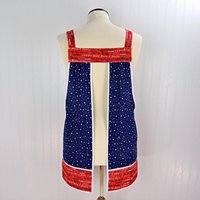We the People Scrapbuster Pinafore with no ties (straps go straight over the shoulders) 4th of July smock apron, ready to ship, fits L/XL/2X