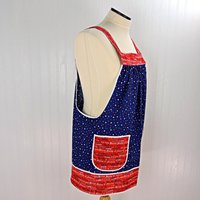 We the People Scrapbuster Pinafore with no ties (straps go straight over the shoulders) 4th of July smock apron, ready to ship, fits L/XL/2X