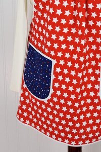 Independence Stars Pinafore with no ties (straps go straight over the shoulders) relaxed fit smock with pockets fits L/XL/2X, ready to ship