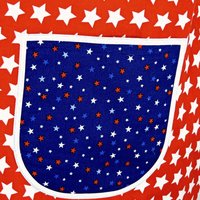 Independence Stars Pinafore with no ties (straps go straight over the shoulders) relaxed fit smock with pockets fits L/XL/2X, ready to ship