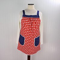 Independence Stars Pinafore with no ties (straps go straight over the shoulders) relaxed fit smock with pockets fits L/XL/2X, ready to ship