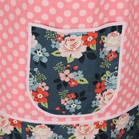 Vintage Polka Dot Charm Pinafore with no ties (straps go straight over the shoulders) relaxed fit smock with pockets L/XL/2X, SHIPS FAST