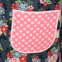 Vintage Charm Pinafore with no ties (straps go straight over the shoulders) relaxed fit smock apron with pockets L/XL/2X, ready to ship