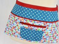 Geometric Alphabet Multi-Pocket Apron with zipper money pocket for teachers, waitresses, daycare, librarians, 2 sizes made-to-order