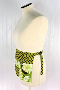 OOAK Water Lilies Multi-Pocket Apron with money pocket for vendors, servers, event planners; SHIPS FAST teacher gift fits waists up to 40"