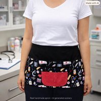 OOAK Medical Supplies Multi-Pocket Apron is great for Doctors, School Nurses, CNA, ER, Vet Techs, ready to ship, fits waists up to 40 inches