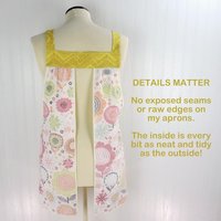 Matilda Floral (green) Pinafore with no ties (straps go straight over the shoulders) relaxed fit smock with pockets fits L/XL/2X, ships fast
