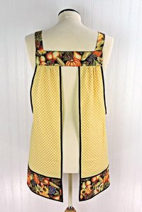 Sunflower Harvest Scrapbuster Pinafore with no ties (straps go straight over the shoulders) relaxed fit smock with pockets L/XL/2X ships now