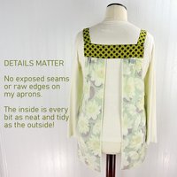 Water Lilies Pinafore with no ties (straps go straight over the shoulders) relaxed fit smock with pockets L/XL/2X ships now