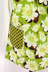 Water Lilies Pinafore with no ties (straps go straight over the shoulders) relaxed fit smock with pockets L/XL/2X ships now