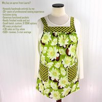 Water Lilies Pinafore with no ties (straps go straight over the shoulders) relaxed fit smock with pockets L/XL/2X ships now
