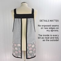 OOAK Apple Scrapbuster Pinafore with no ties (straps go straight over the shoulders) relaxed fit smock with pockets L/XL/2X ships now